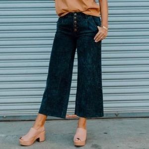 Easel Wide Leg Washed Twill Pants